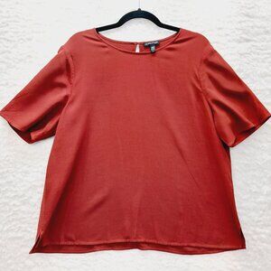 Eileen Fisher Blouse Size L Rust Minimalist Quiet Luxury Academia Minimalist Y2K